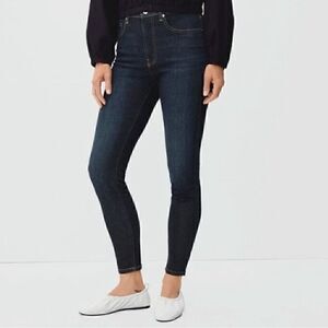 NWT Everlane The Authentic Stretch High-Rise Skinny Jean Deep Indigo Size 35